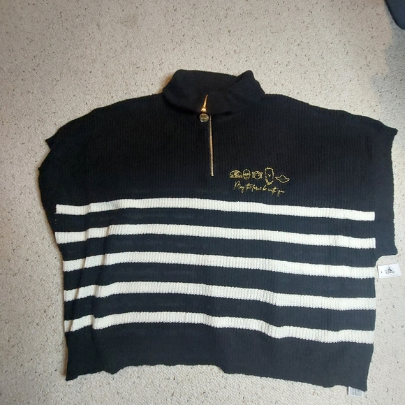 Disney Star Wars Striped 1/4 Zip Sweater May The Force Be With You Sz 3X - Picture 2 of 12